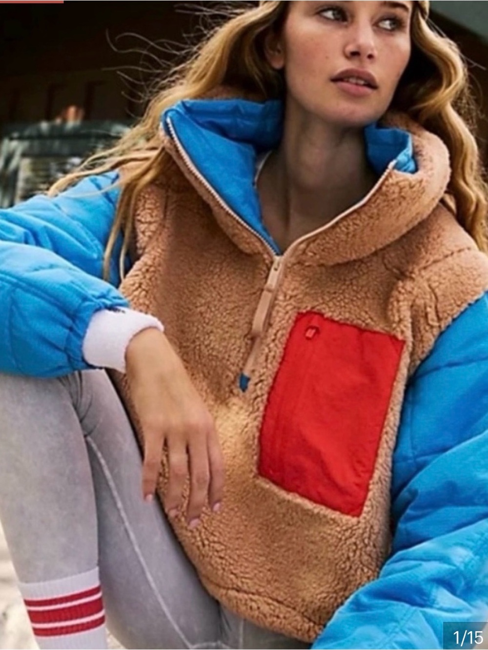 Free People FP Movement Scenic Route Half-Zip Colorblock Pullover Fleece